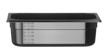 Recipient GN 1/3 adâncime 10 cm din policarbonat negru | HENDI 862520
