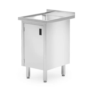 Masă cu chiuvetă cu 1 vas și dulap, 50x60x85 cm | HENDI 813492