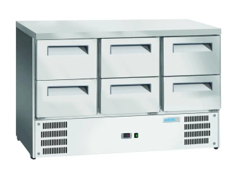 Masă frigorifică cu 6 sertare GN 1/1, 368 l, 136x70x85.5 cm, 3.9 kWh/zi | ARKTIC 236772