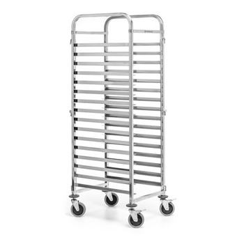 Cărucior inox pliabil pentru transport tăvi 60x40 cm | FORGAST FG01102