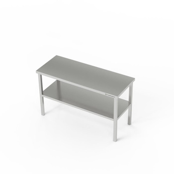 Extensie masă 2 rafturi din oțel inoxidabil 4 picioare 120x30x60 cm | FORGAST