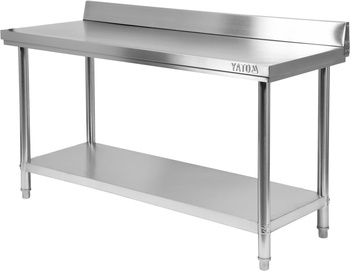 Masă de lucru din oțel inoxidabil cu raft 160x60x85 cm | YATO YG-09025
