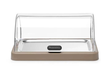 Vitrină frigorifică roll-top Duo UNIQ proiectată de Robert Bronwasser, bej, 46x35x22 cm | HENDI 871942