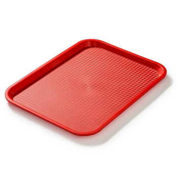 Tavă fast food roșie, polipropilenă, 40x30 cm, dreptunghiulară | FORGAST FG12521