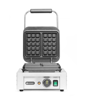 Aparat electric pentru vafe, grilaj mare, 2 vafe, 2.2 kW, 230 V, dreptunghiular | HENDI 212127