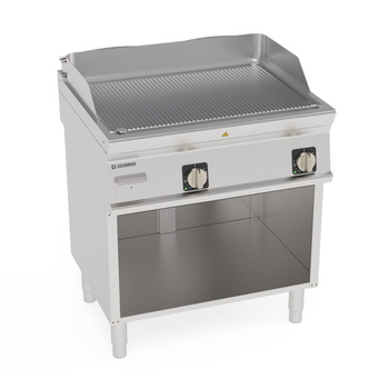 Placă de grătar cromată cu caneluri 400V Tecno74 | TECNOINOX 716234