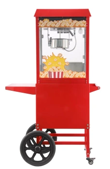 Mașină de popcorn cu cărucior, roșie, 1,155 kW, 230 V | HENDI 282830