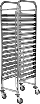 Cărucior pliabil din oțel inoxidabil pentru transportul containerelor GN 1/1 | YATO YG-09070