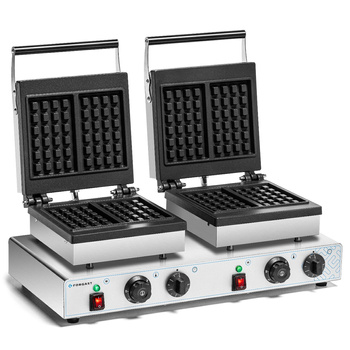 Aparat electric dreptunghiular pentru vafe duble 4x6, 3,5 kW, 230 V | FORGAST FG09725