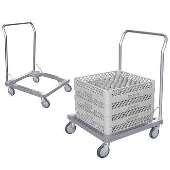 Cărucior pentru transportul coșurilor pentru mașini de spălat vase, 60x60x88 cm | CONTACTO 8107/600