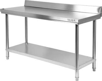 Masă de lucru din oțel inoxidabil cu raft 140x60x85 cm | YATO YG-09023