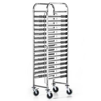 Cărucior inoxidabil pliabil pentru transportul recipientelor GN | FORGAST FG01101