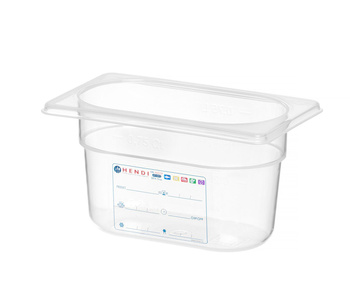 Recipient GN 1/9 ad. 10 cm din polipropilenă HACCP | HENDI 880555
