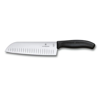 Cuțit Santoku Swiss Classic negru lungime lamă 17 cm | VICTORINOX 6.8523.17B