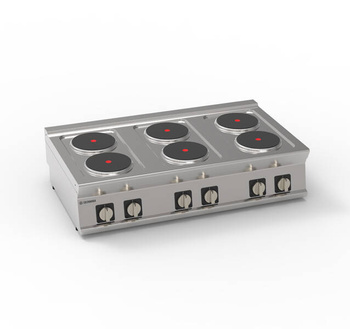 Aragaz electric reglabil cu 6 arzătoare diametrur. 22 cm | TECNOINOX 716004