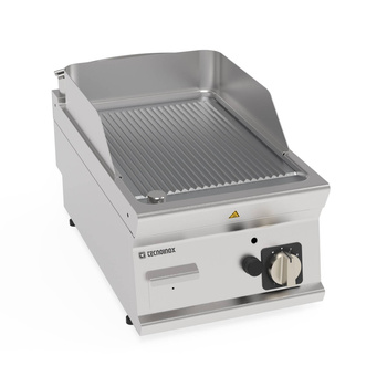 Placă de grătar pe gaz cu caneluri din crom periat reglabilă 35,3x56,4 cm | TECNOINOX 713185