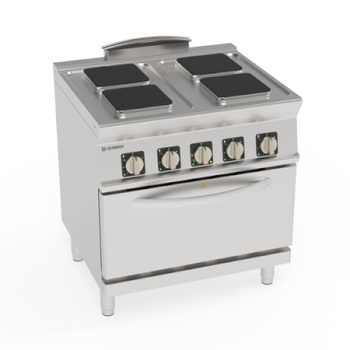 Aragaz electric pentru catering, 4 plite cu cuptor GN1/1 | TECNOINOX 716086
