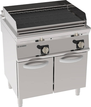 Grătar cu apă și gaz cu grătar din fontă pe bază închisă 72x45 cm | TECNOINOX 713050